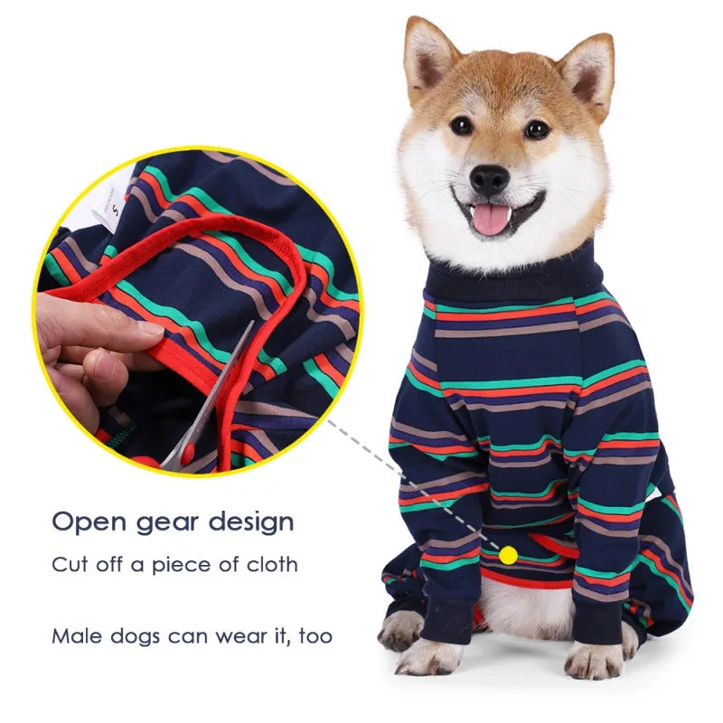 EPCI Four Feet Dog Lightweight Pajamas Pure Dog Jumpsuits 4 Legs Dog T-Shirt PJS Puppy Costume For Large Medium Dogs