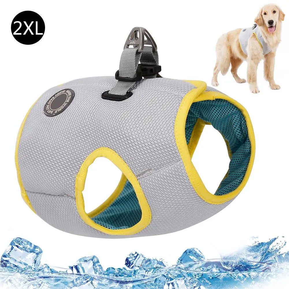 Summer Dog Cooling Vest Breathable Mesh Puppy Dog Cooling Clothes Pet Reflective Vest Harnesses Quick Release Pet Dog Clothes
