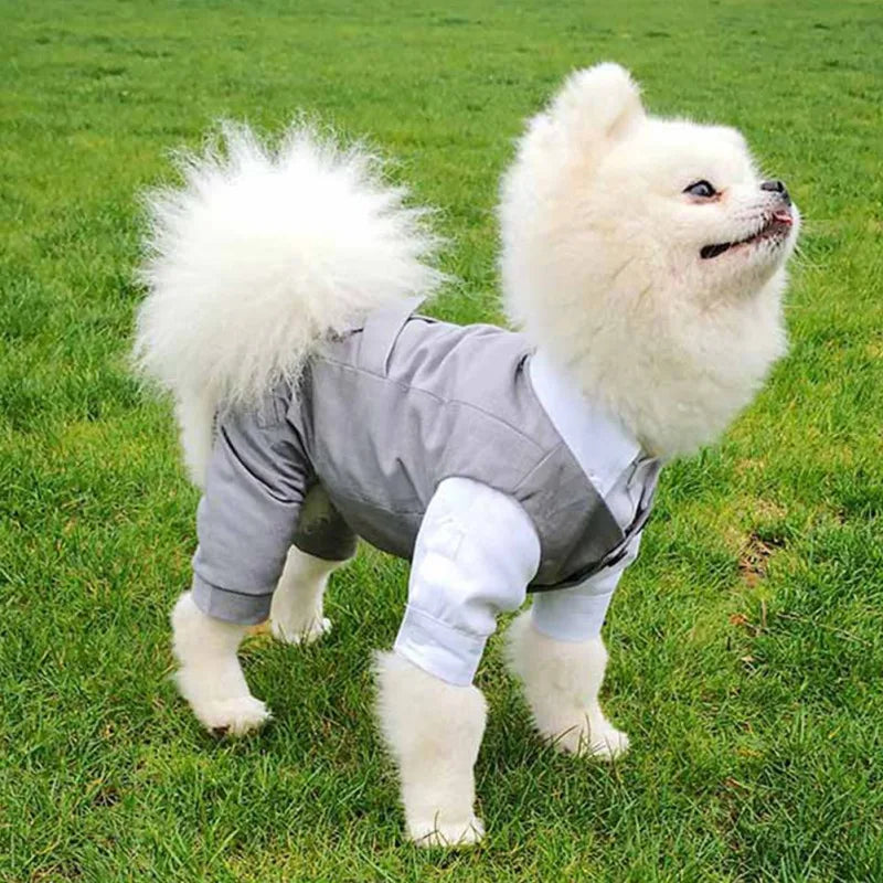 Pet Clothes Shirt Suit Waistcoat Vest Stylish For Dog Cat Puppies Wedding Party Suit Handsome Pet Dogs Outdoor Wondering Clothes