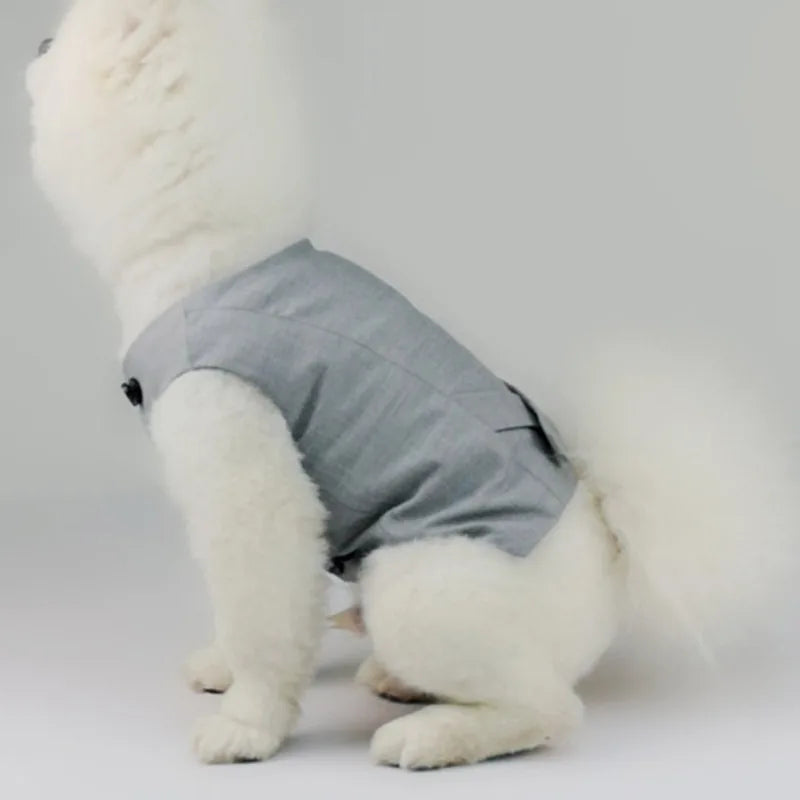 Pet Clothes Shirt Suit Waistcoat Vest Stylish For Dog Cat Puppies Wedding Party Suit Handsome Pet Dogs Outdoor Wondering Clothes
