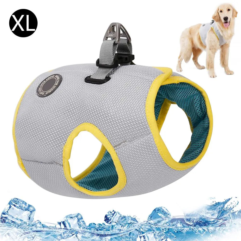 Summer Dog Cooling Vest Breathable Mesh Puppy Dog Cooling Clothes Pet Reflective Vest Harnesses Quick Release Pet Dog Clothes
