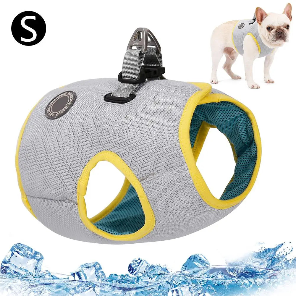 Summer Dog Cooling Vest Breathable Mesh Puppy Dog Cooling Clothes Pet Reflective Vest Harnesses Quick Release Pet Dog Clothes