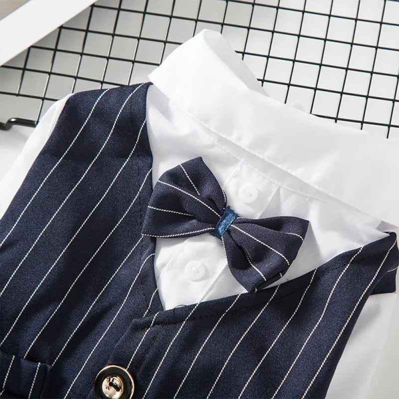 Pet Formal Shirt Dog Clothing Prince Wedding Party Suit Tuxedo Bow Tie Puppy Clothes Coat Spring Summer Costume