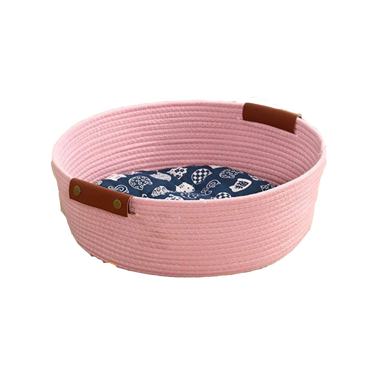 HeMu Cotton Woven Pet Litter Four Seasons Can Be Used Dog Kennel Winter Summer Can Be Removed And Washed Cat Litter Bamboo Mat