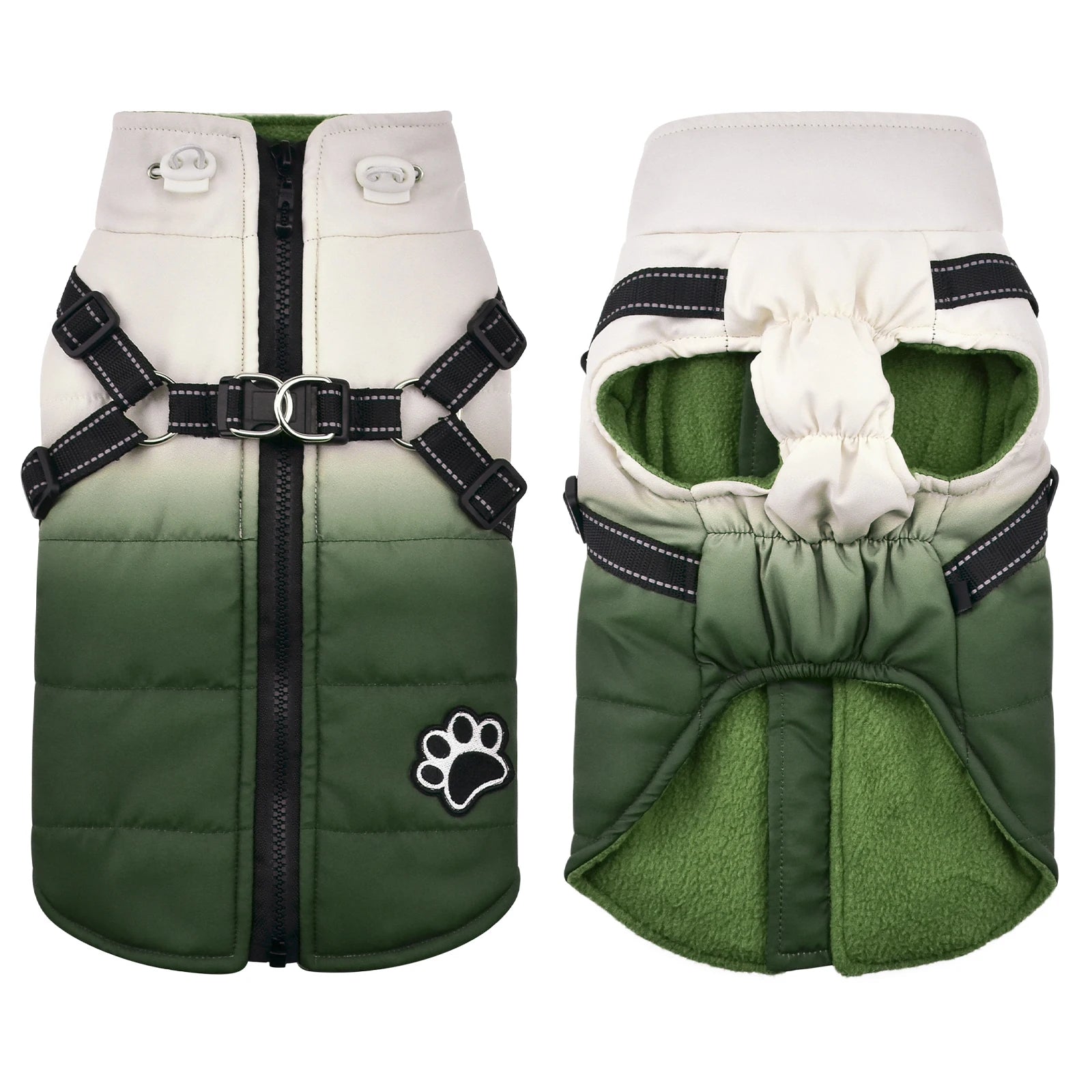 Pet Dog Jacket With Harness Winter Warm Dog Clothes For Small Medium Waterproof Dog Coat Chihuahua Bulldog Outfits