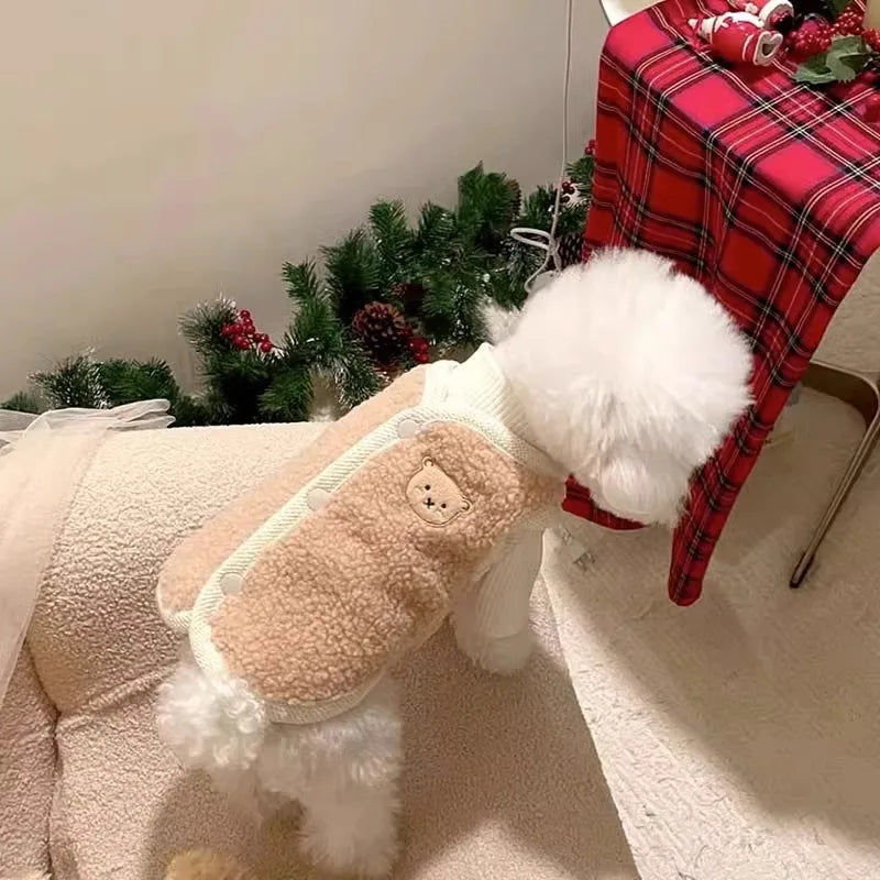 Two sets of dog clothes autumn and winter cute bear vest vest vest base for cat pet clothes