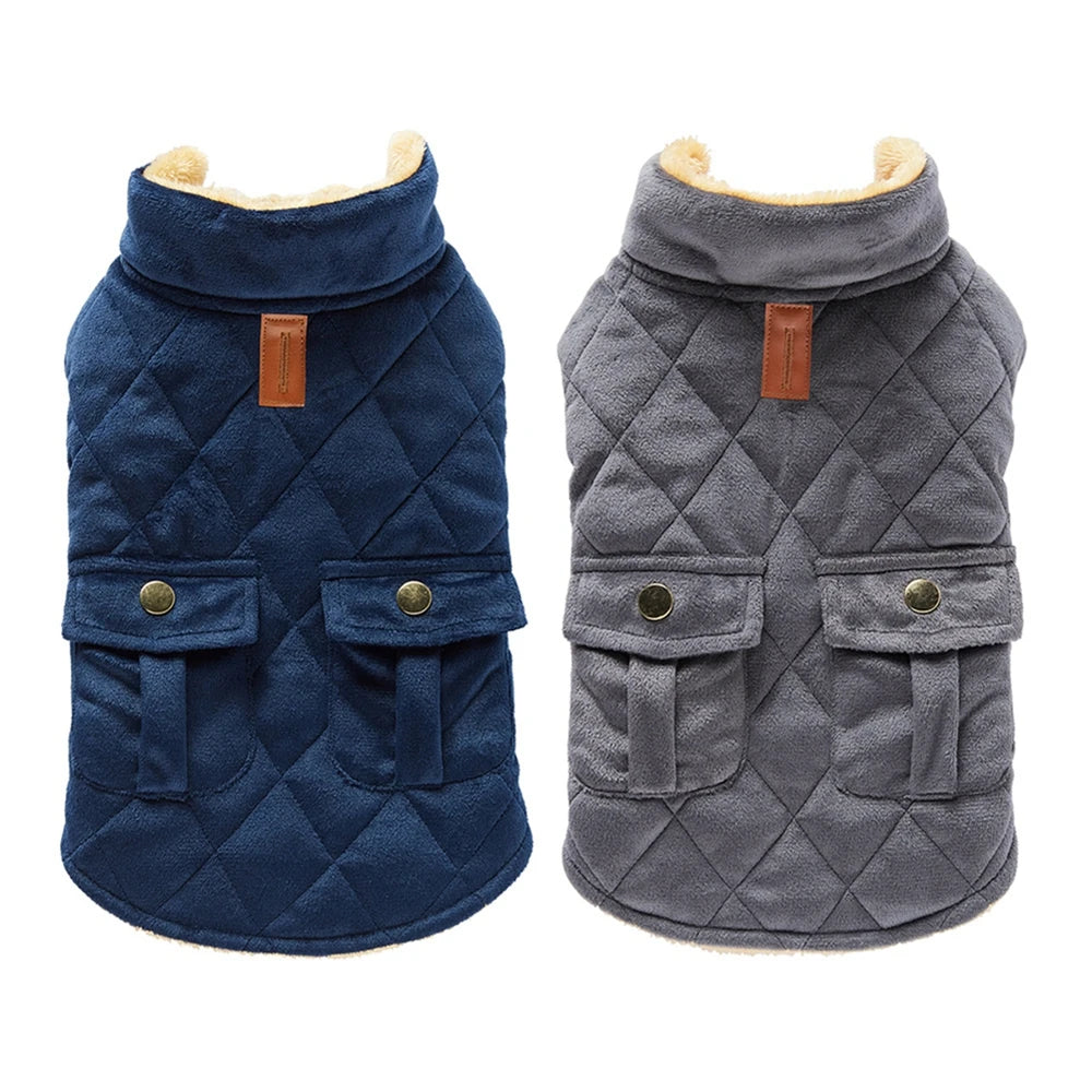 Autumn Winter Pet Coat Plush Warm Thicken Pet Clothes Checkered Double Bag Coat Dog Jacket for Puppy Dog Thermal Jacket