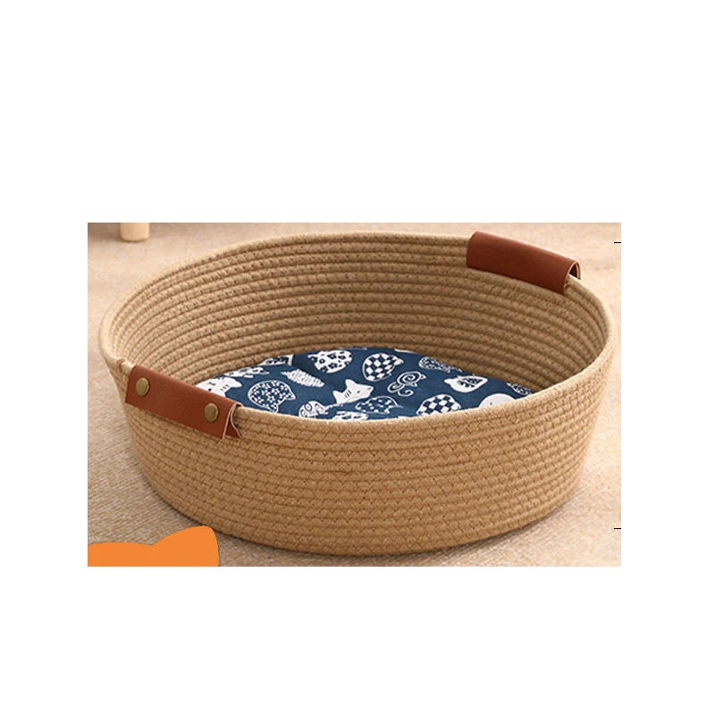 HeMu Cotton Woven Pet Litter Four Seasons Can Be Used Dog Kennel Winter Summer Can Be Removed And Washed Cat Litter Bamboo Mat