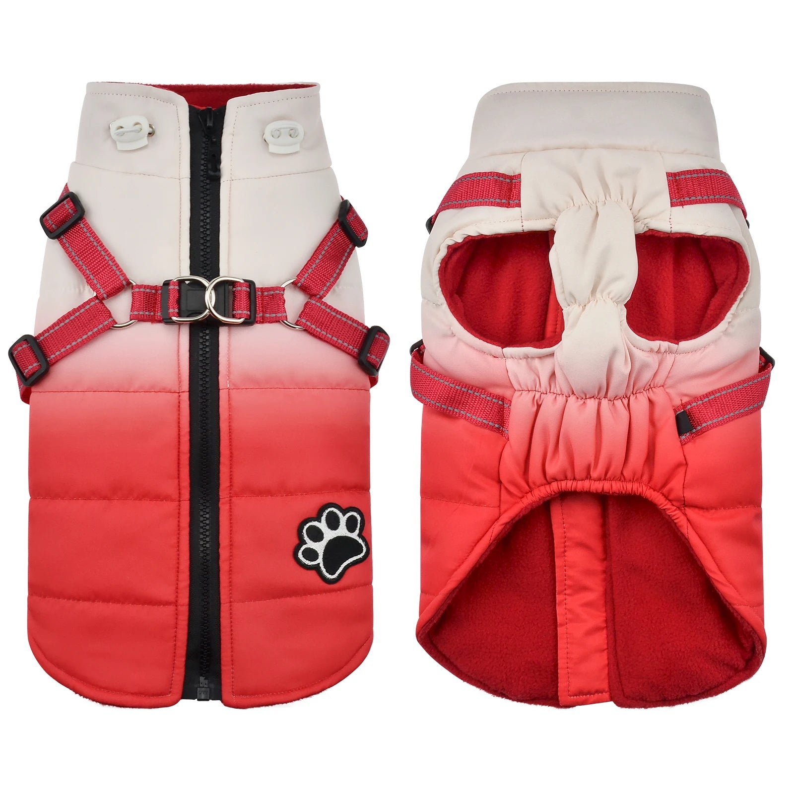 Pet Dog Jacket With Harness Winter Warm Dog Clothes For Small Medium Waterproof Dog Coat Chihuahua Bulldog Outfits
