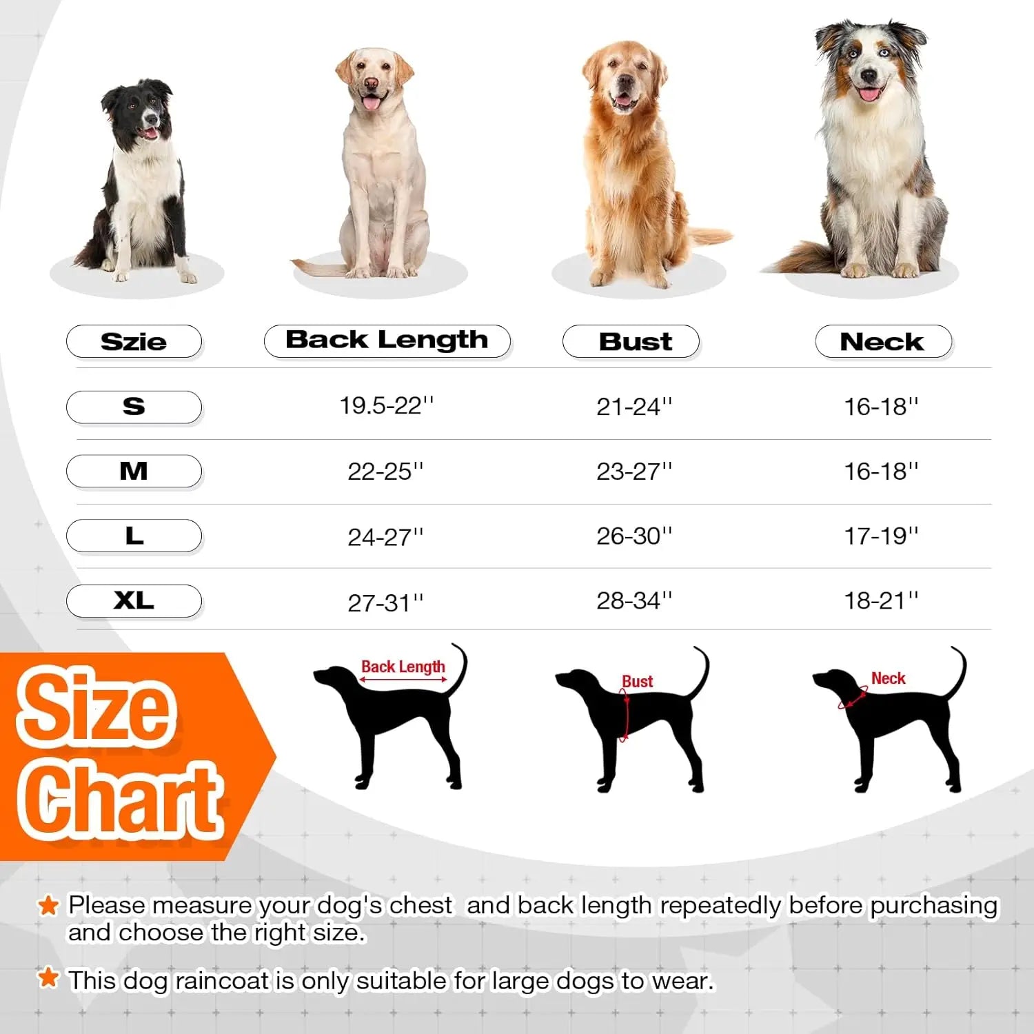 Dog Raincoat Waterproof Lightweight Rain Jacket, Adjustable 4 Legs Pet Poncho with Hood, Snow-Proof Dog Vest Rainwear