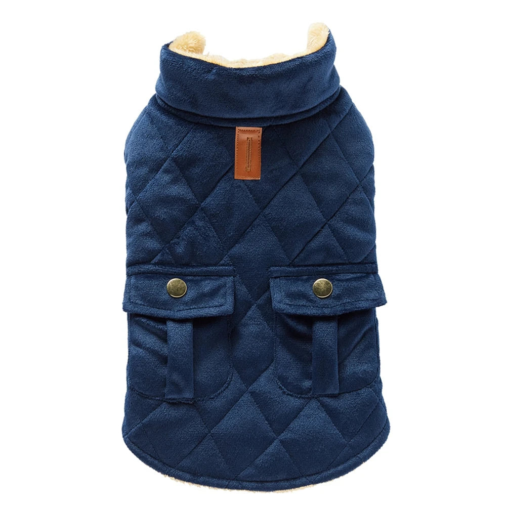 Autumn Winter Pet Coat Plush Warm Thicken Pet Clothes Checkered Double Bag Coat Dog Jacket for Puppy Dog Thermal Jacket