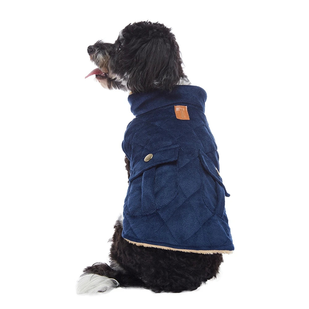 Autumn Winter Pet Coat Plush Warm Thicken Pet Clothes Checkered Double Bag Coat Dog Jacket for Puppy Dog Thermal Jacket