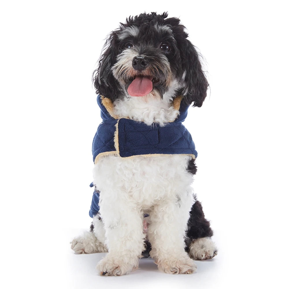 Autumn Winter Pet Coat Plush Warm Thicken Pet Clothes Checkered Double Bag Coat Dog Jacket for Puppy Dog Thermal Jacket
